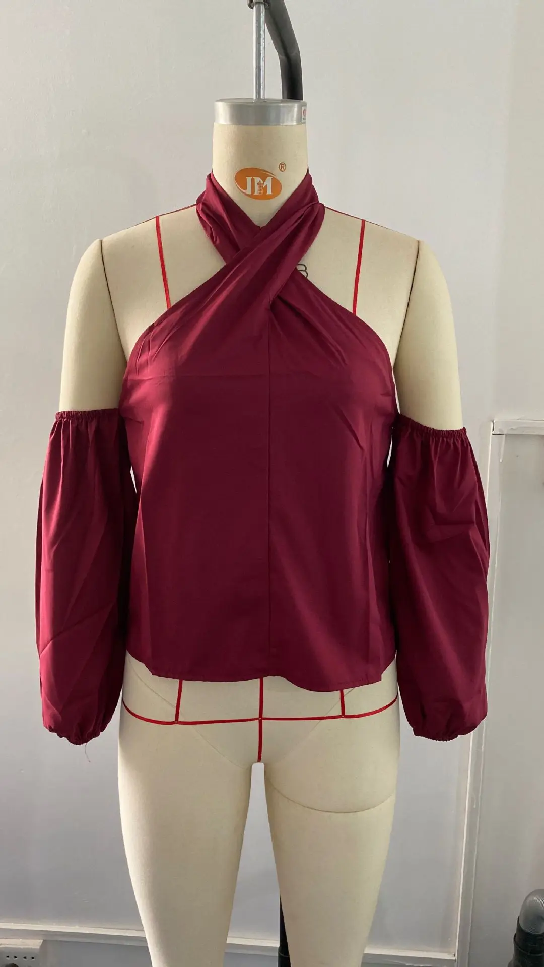 

BONJEAN Off Shoulder Shirt for Women 2020 Autumn Clothing Casual Tops and Tees Halter Collar T Shirts Long Sleeve Shirts BJ3210