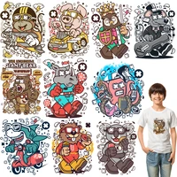 animals cartoon astronauts pig crab heat transfer ironing stickers patches for clothing patches for kids clothing jacket