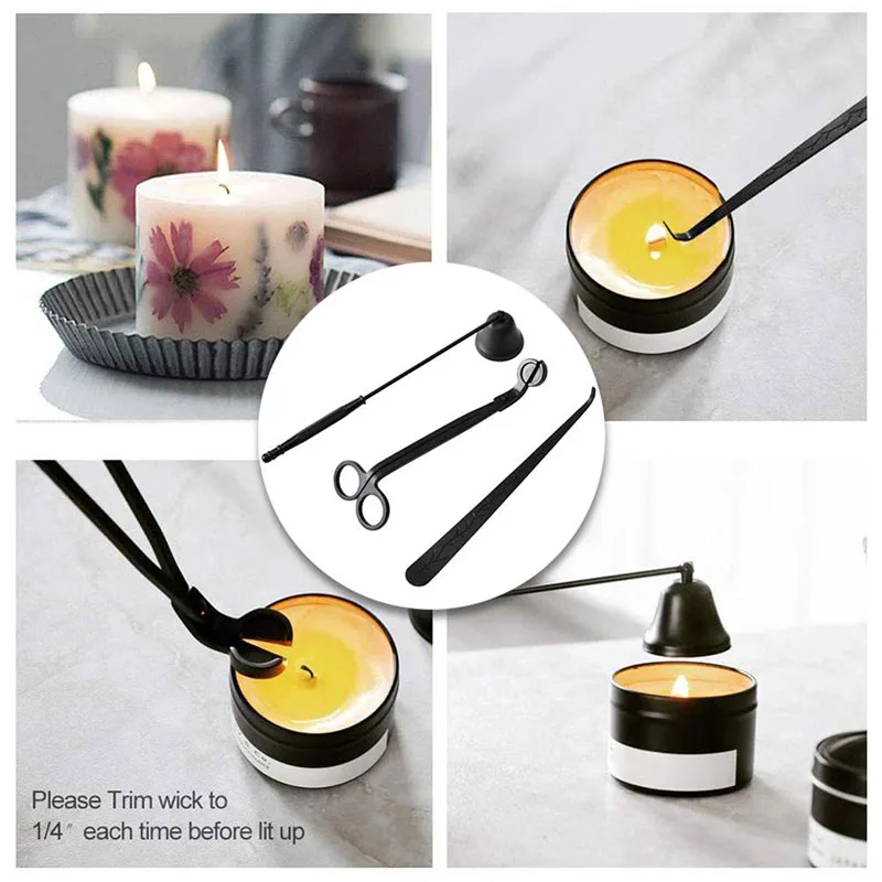 

Candle Accessory Set Gold Plated Candle Wick Trimmer Cutter, Wick Dipper Candle Snuffer Extinguisher Xmas Gift for Candle Lover