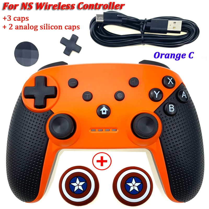Orange C Беспроводной игровой контроллер, джойстик для Nintendo Switch Console, Bluetooth Gamepad Pro Joypad для Android/PC, аксессуары, контроллер - Цвет: Orange C