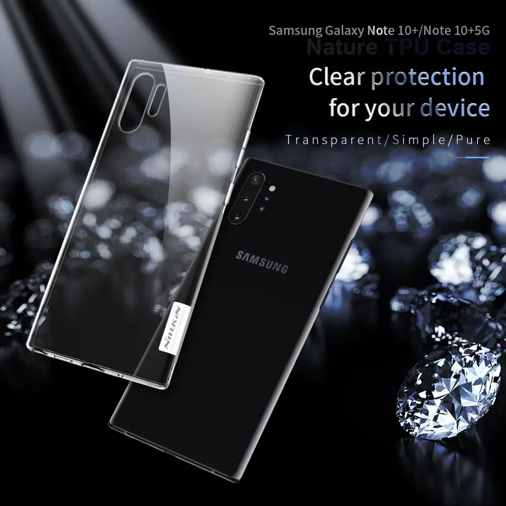Для samsung Galaxy Note 10 Plus чехол Nillkin TPU силиконовый для телефона Прозрачный Nilkin задняя