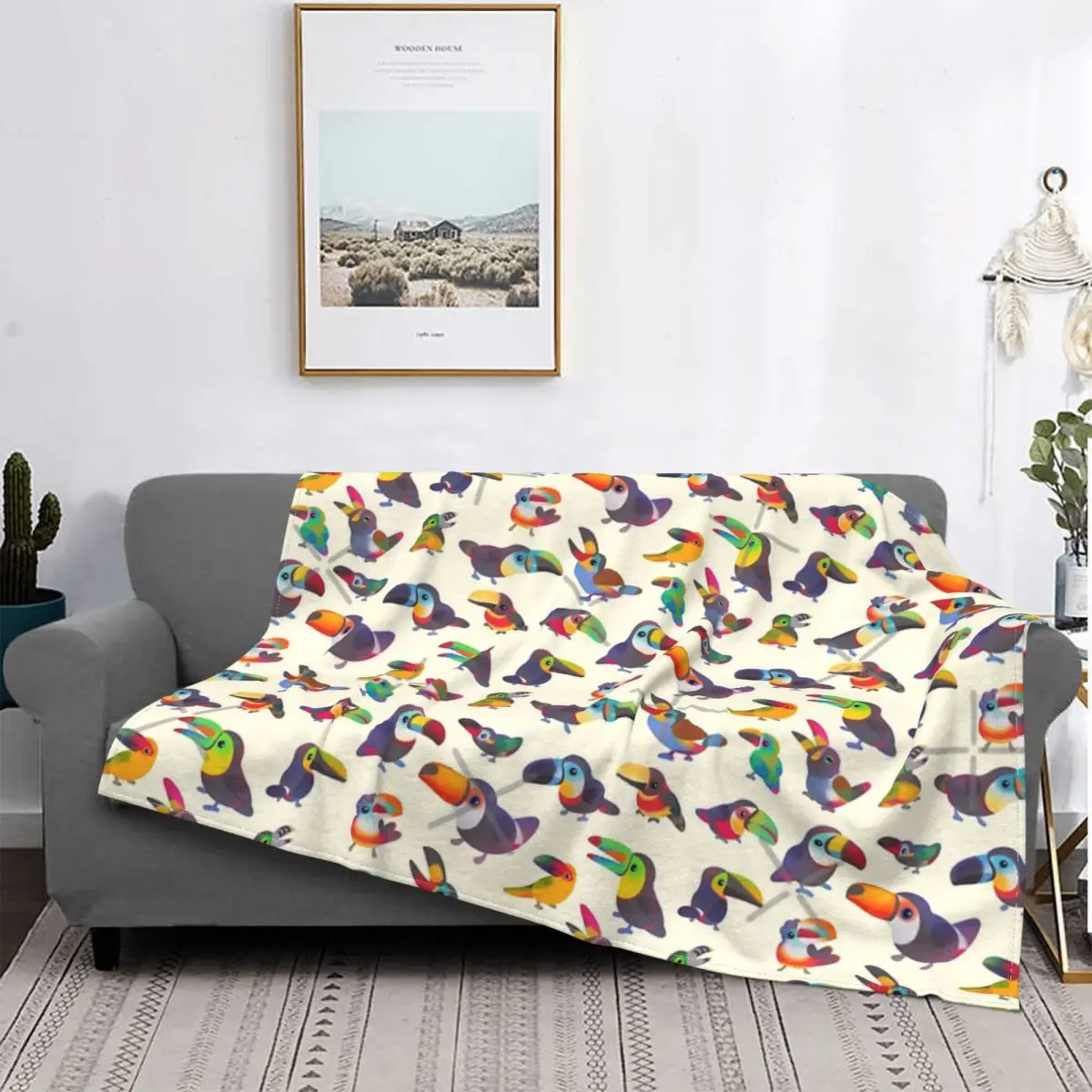 

Toucan - Pastel Blanket Bedspread Bed Plaid Bed Linen Bed Blankets Kawaii Blanket Quilts And Quilt