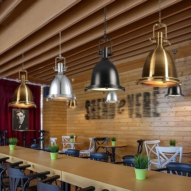 Американский Стиль Винтаж подвесной светильник RH промышленные хромированный
