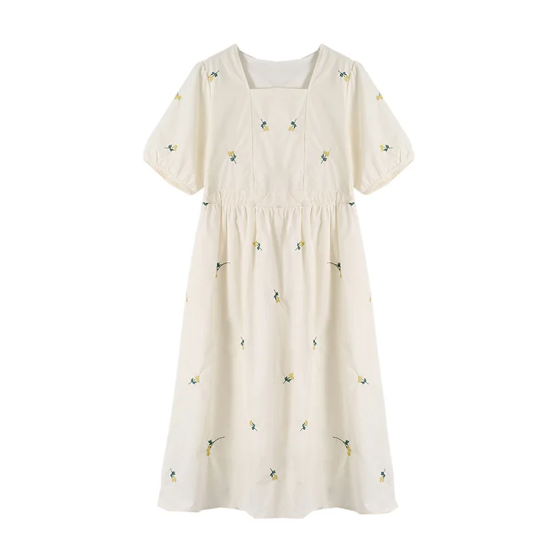 

Summer Clothes Puff Sleeve Maternity Loose Flowers Short Seleeve Printing Dresses For Women Ployester Floral Dress Clothes Pregn