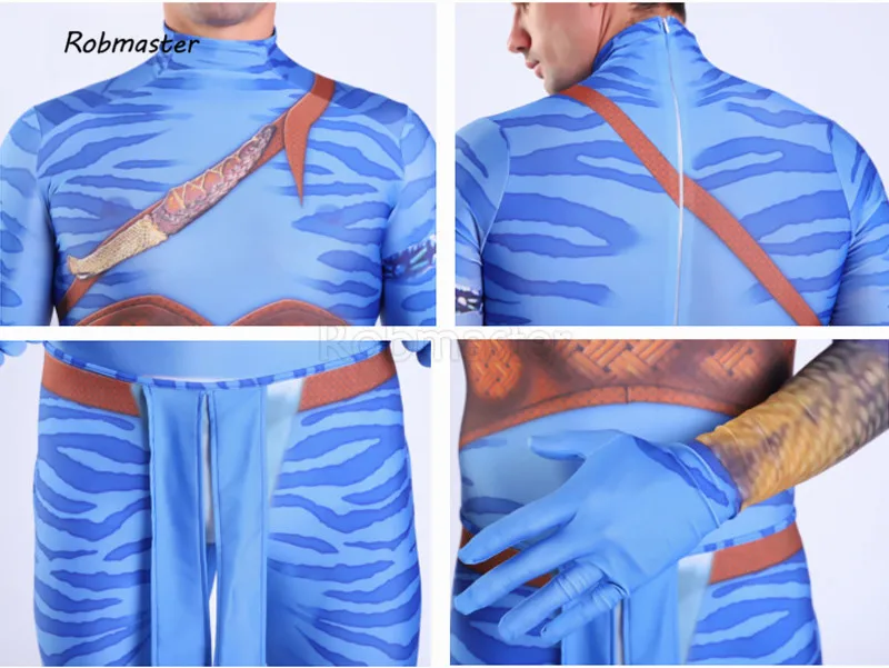 Mens Kids Boys Movie Avatar 2 Jake Sully Cosplay Costume Spandex Zentai Bodysuit Jumpsuits Battle Suit Halloween | Тематическая