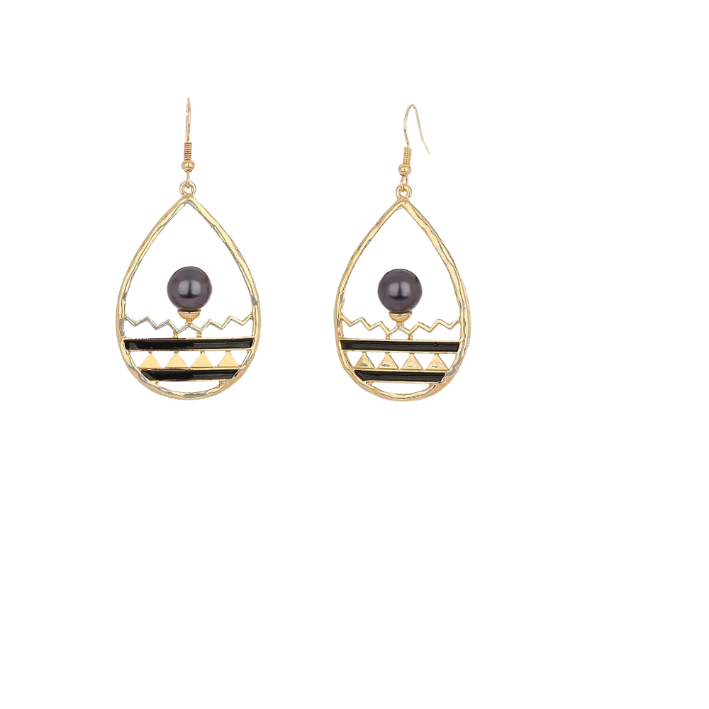 

Cring Coco 2020 Hawaiian New Earrings for Women Water Drop Dangle Earring with Black Pearl Hot Trendy Attractive Party Jewelry