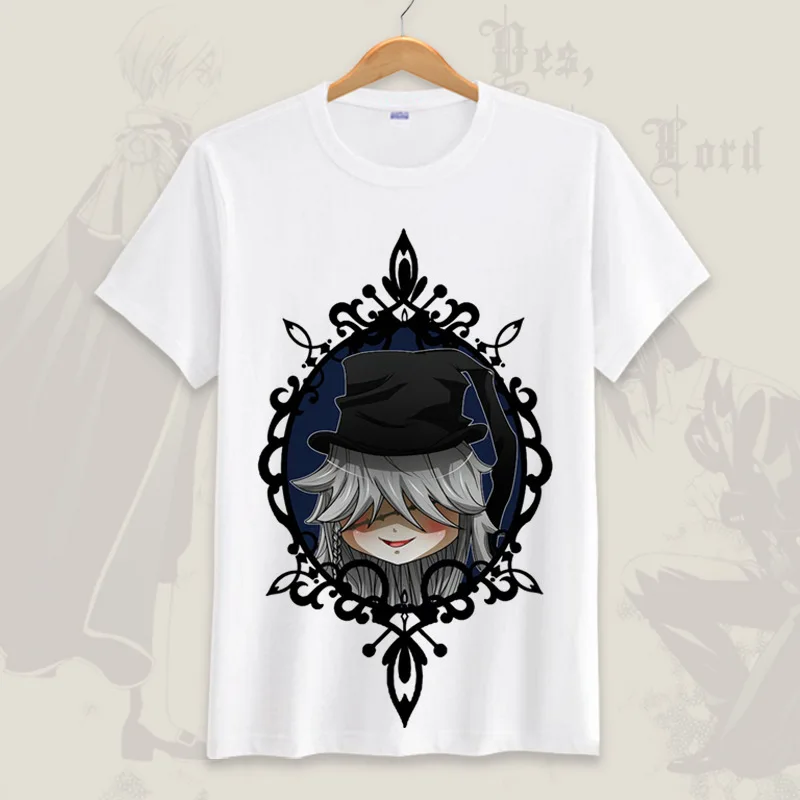 Футболка черного Батлера для косплея Себастьян михаелис зэль фантомайе летняя