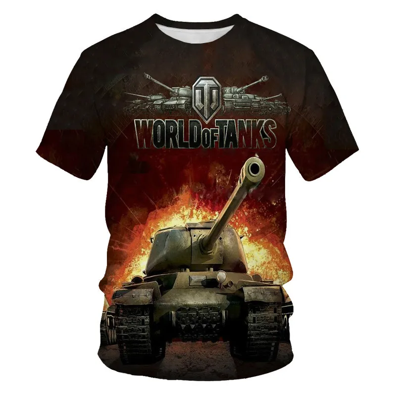 

World of Tanks 3D Print Short-sleeved T-shirts and Other Games for Couples, T-shirts Soft, Breathable, Sweat-absorbent, Outdoor