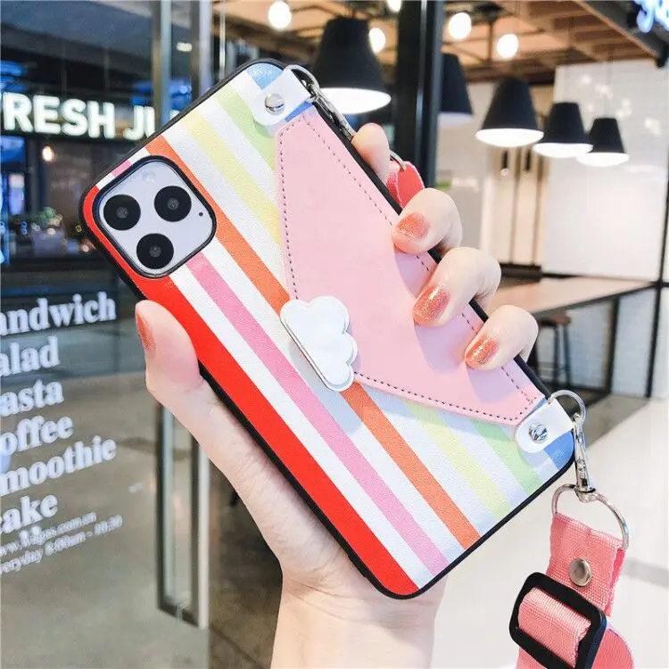 Роскошный кожаный чехол конверт для iphone XR XS max X 11pro 7 8 plus мягкий ярких цветов +