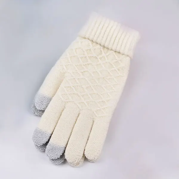 

Fashion Winter Warm Vogue Solid Knitted Full Finger Gloves Mittens For Smart Phone Touches Screen LL@17