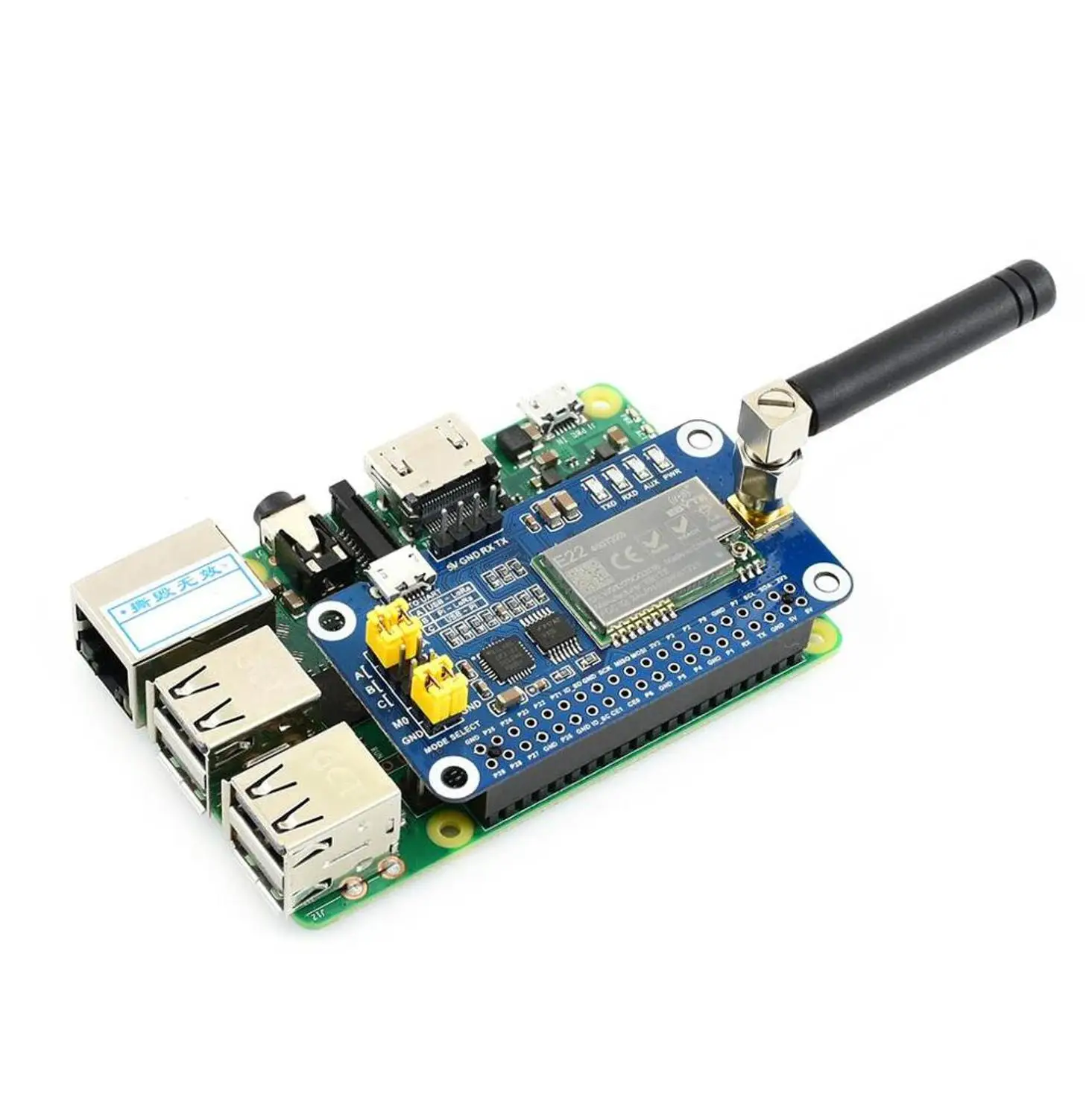 Шляпа LoRa AiSpark Waveshare SX1262 для Raspberry Pi широкополосная модуляция спектра диапазон