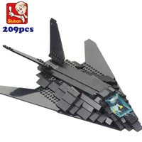 sluban 0108 building block sets military f 117 stealth bomber 3d construction brick educational hobbies toys for kids