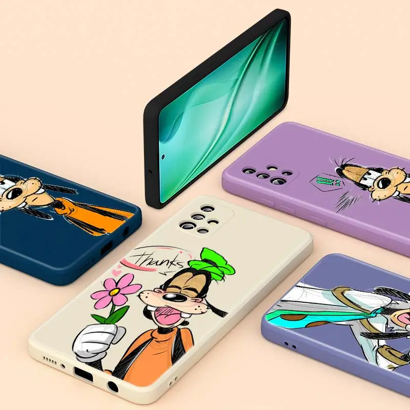 

Disney Goofy Liquid Silicone Phone Case For Samsung A91 A81 A72 A71 A52 A51 A50 A32 A31 A20 A30 A21S A20S A02 A01