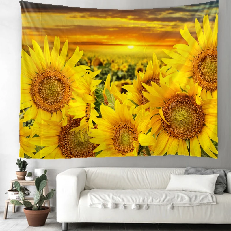 

Yellow flower Indian Mandala Tapestry Wall Hanging Bohemian Gypsy Psychedelic Tapiz Witchcraft Tapestry