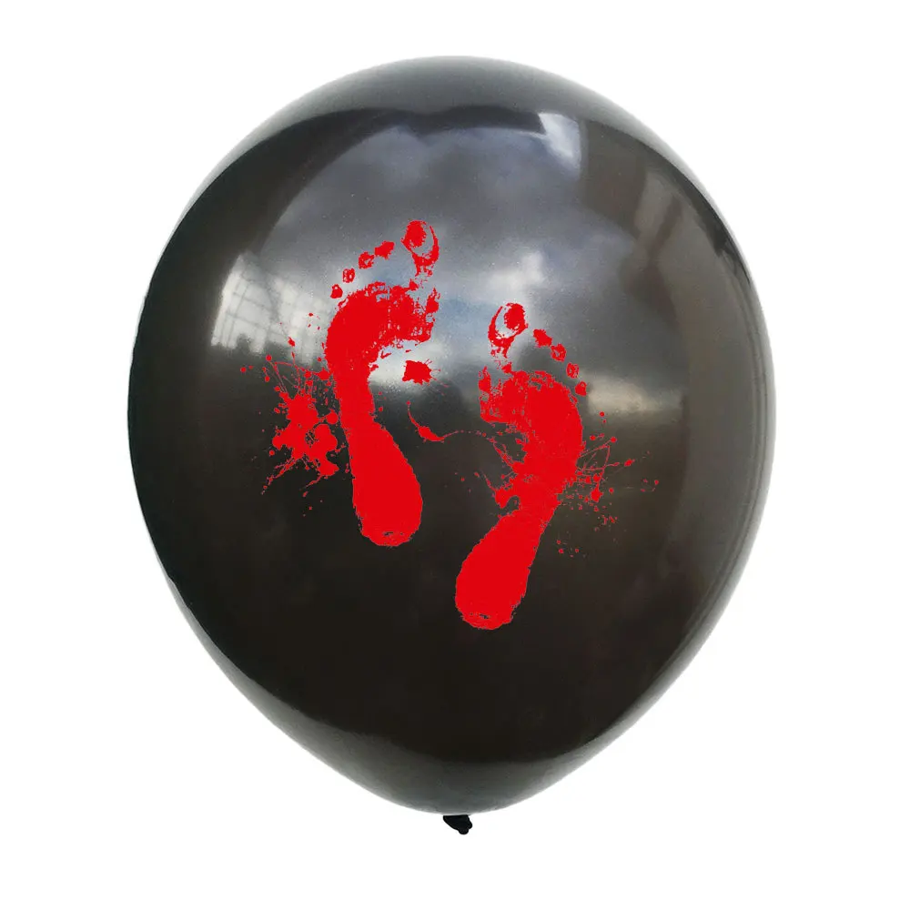 

12inch Handprint Blood Footprint Latex Balloon Halloween Bar Ghost Festival Party DIY Happy Halloween Party Decor For Home 2021