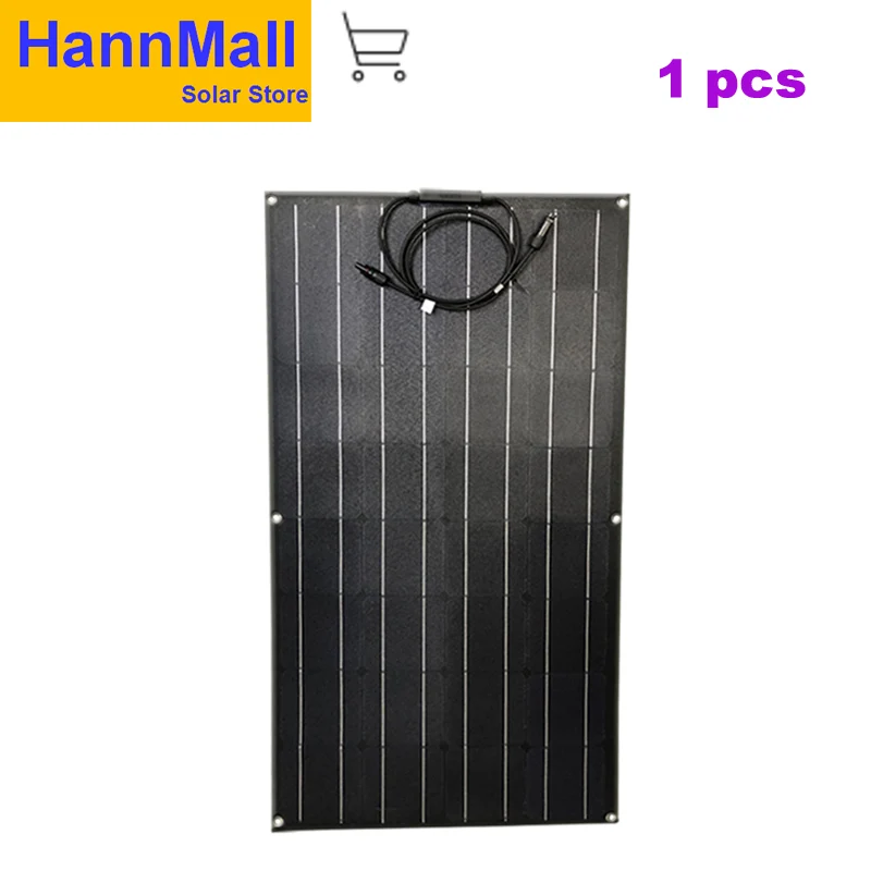 Полугибкая солнечная панель HannMall 100 Вт ETFE 12 В моно ячейка для RV лодки яхты