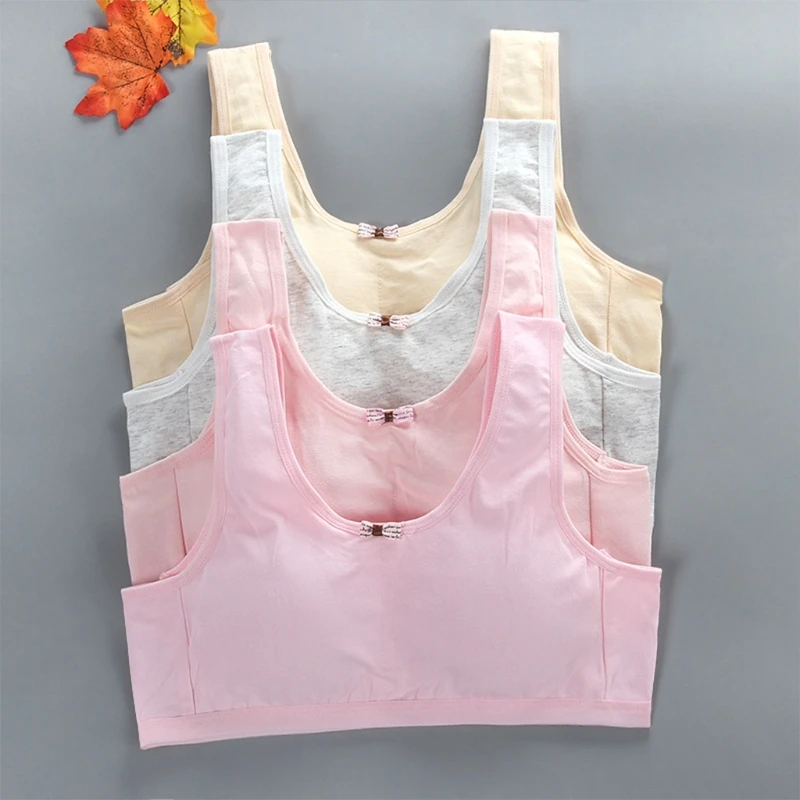 

Solid Color Bra Girls Young Teenages Cotton Underwear Wide Shoulder Strap Bras