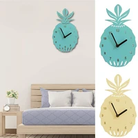 pineapple shaped wall clock children kids bedroom kitchen decor modern simple silent non ticking wooden clock for living room