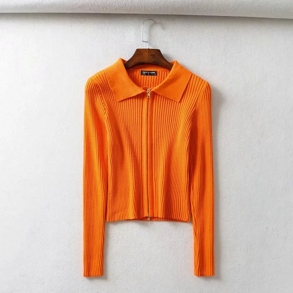 Весенний кардиган на молнии белого и черного цвета женские топы с длинным