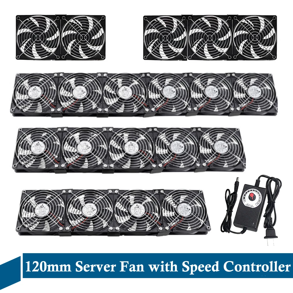 120mm x 25mm Cooling fan with Speed Controller 12V 220V Computer Chassis Workstation Radiator 12cm High Speed Violent Server Fan