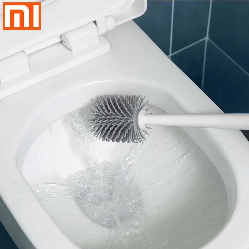 Новая вертикальная туалетная щетка xiaomi mi, мягкая резиновая щетка для хранения, набор туалетной щетки и кронштейна, аксессуары для уборки инструмент для чистки туалета