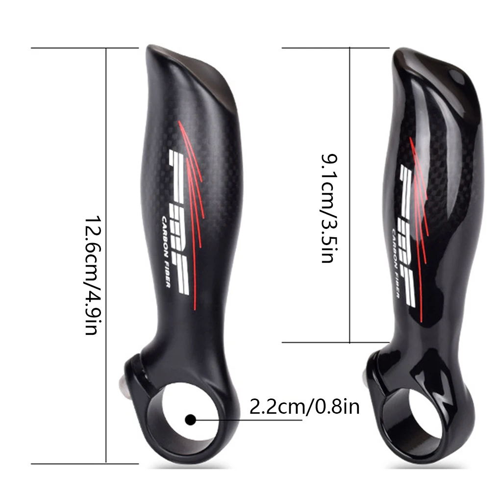 

Bike Handlebar End Carbon Fiber 22.2mm Cycling Grip Non-slip Adjustable Bicycle Hand Bar, Bright Black