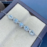 aquamarine bracelets for women solid 925 sterling silver gemstone fine jewelry