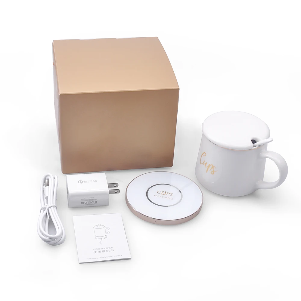 

D8 Wireless Cup Warmer Thermostatic cup Wireless Charger Cup Heater Flexible Metal 10W Quick wireless charger for Huawei Mate 20