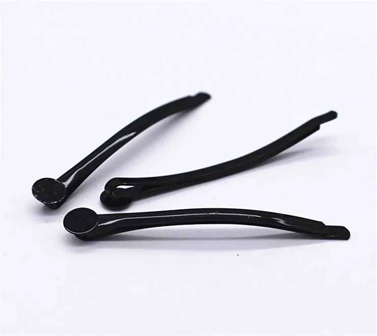 

8mm 20pcs High Quality Black Plated Material Hairpin Hair Clips Hairpin Base Setting Cabochon Cameo