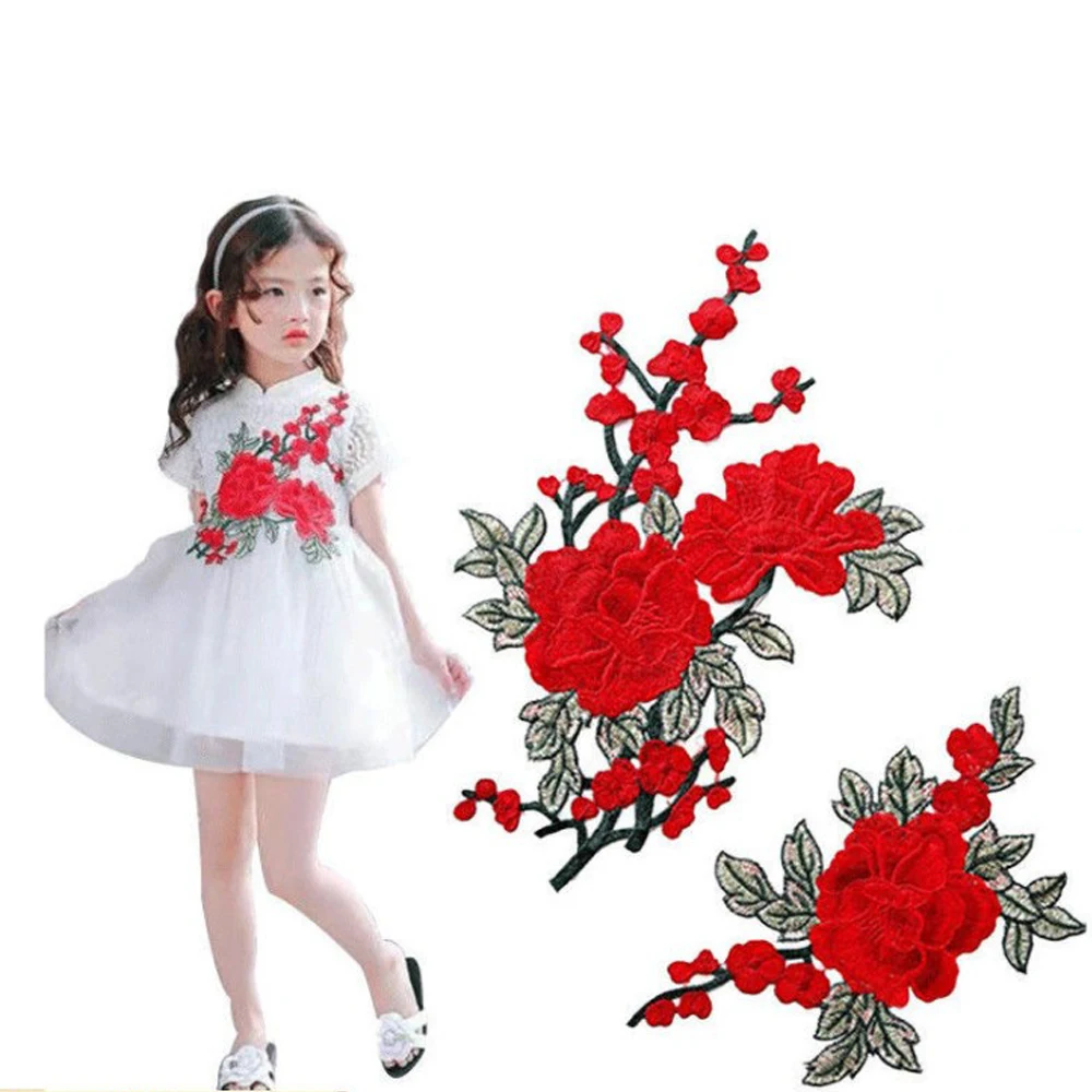 1 шт. вышивка в виде Розы нашивка для платья шляпы сумки джинсов аппликация