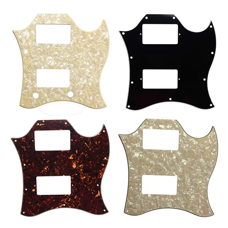 

Pleroo Guitar Parts - For Gib Standard SG Full Face Guitar Pickguard Route PAF SG Humbuckers Scratch Plate No Bridge Hole