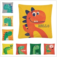childish cartoon little dinosaur pattern soft short plush cushion cover pillow case for home sofa car decor pillowcase 45x45cm