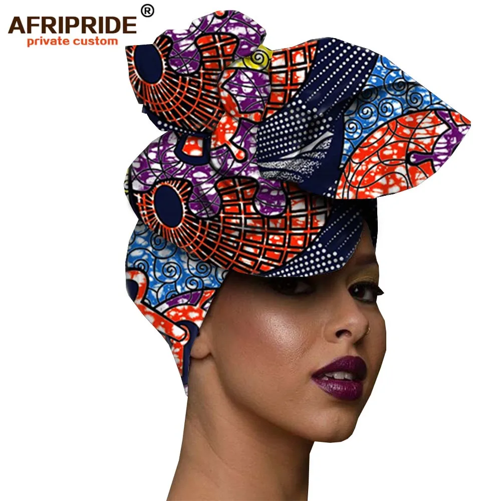 494 Африканская мода, повязка на голову для женщин, AFRIPRIDE, bazin richi, высокое качество, хлопок, воск, принт, Женская бандана A19H001 - Цвет: 494
