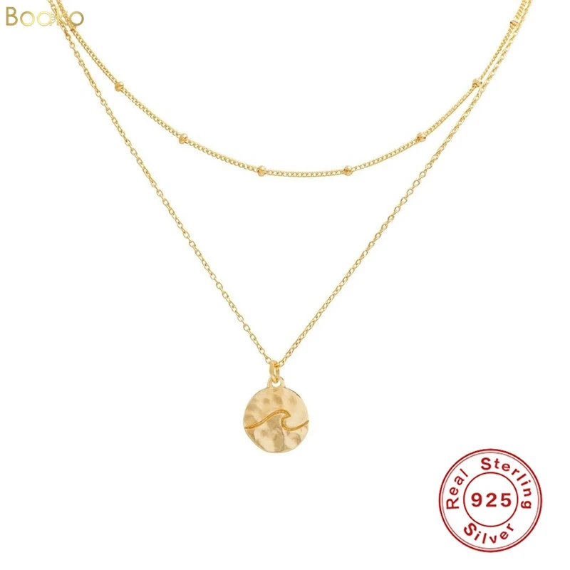 

BOAKO 925 Sterling Silver Boho Pearl 45cm Necklace for Women Charms Tassel Clavicle Chain Chockers Line Fine Jewelry collares