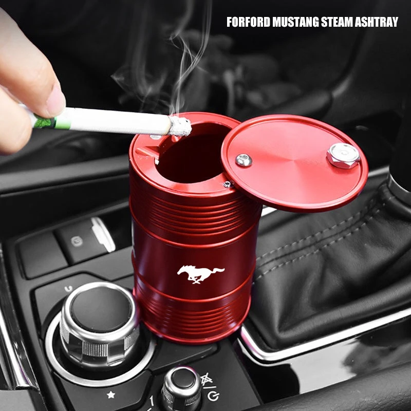 

Personalized High-quality Ford Mustang Car Ashtray With Rotating Cover, High Flame-retardant Mustang Car Interior Modification
