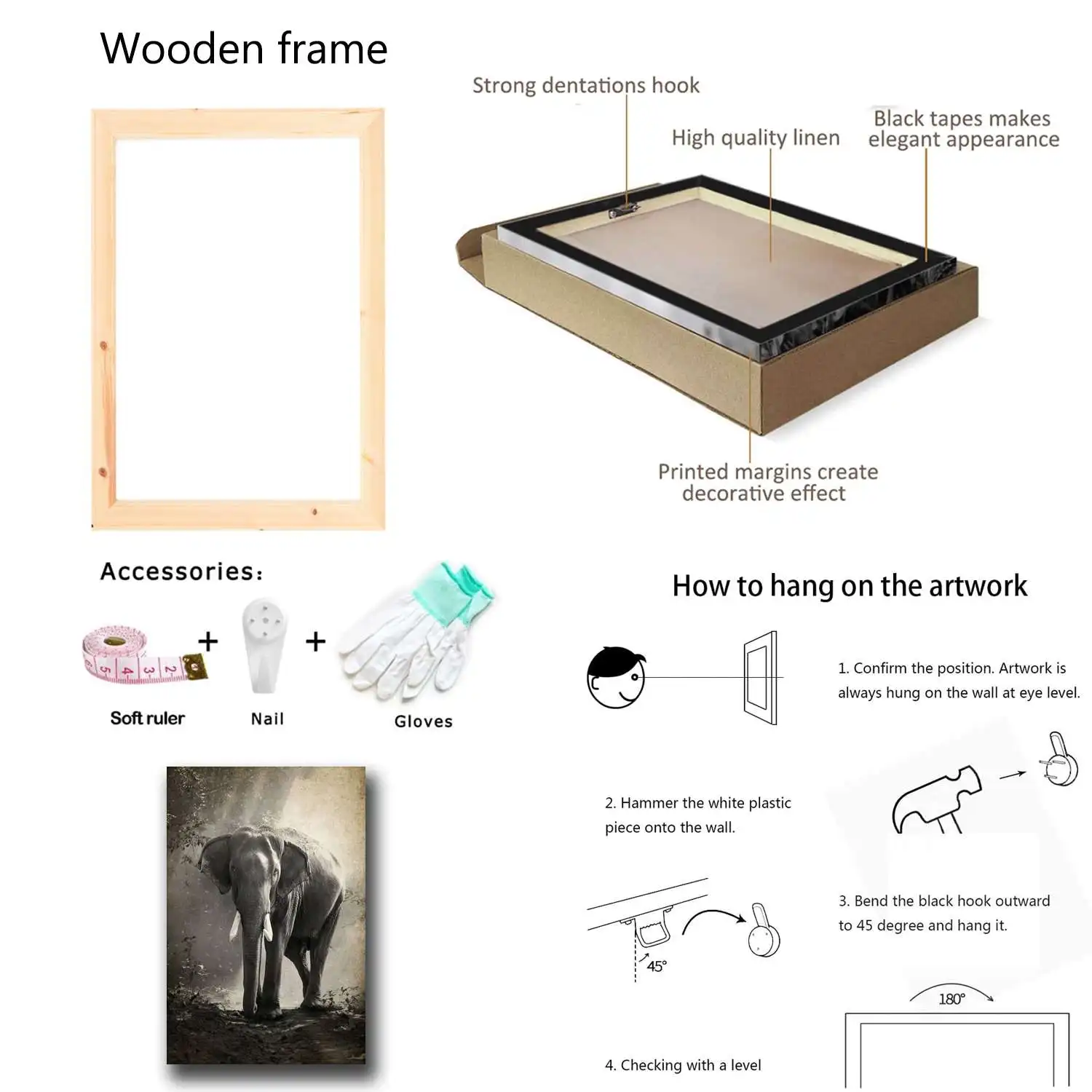 Слон Художественная печать слон стена искусство Искусство пятнистый фотография