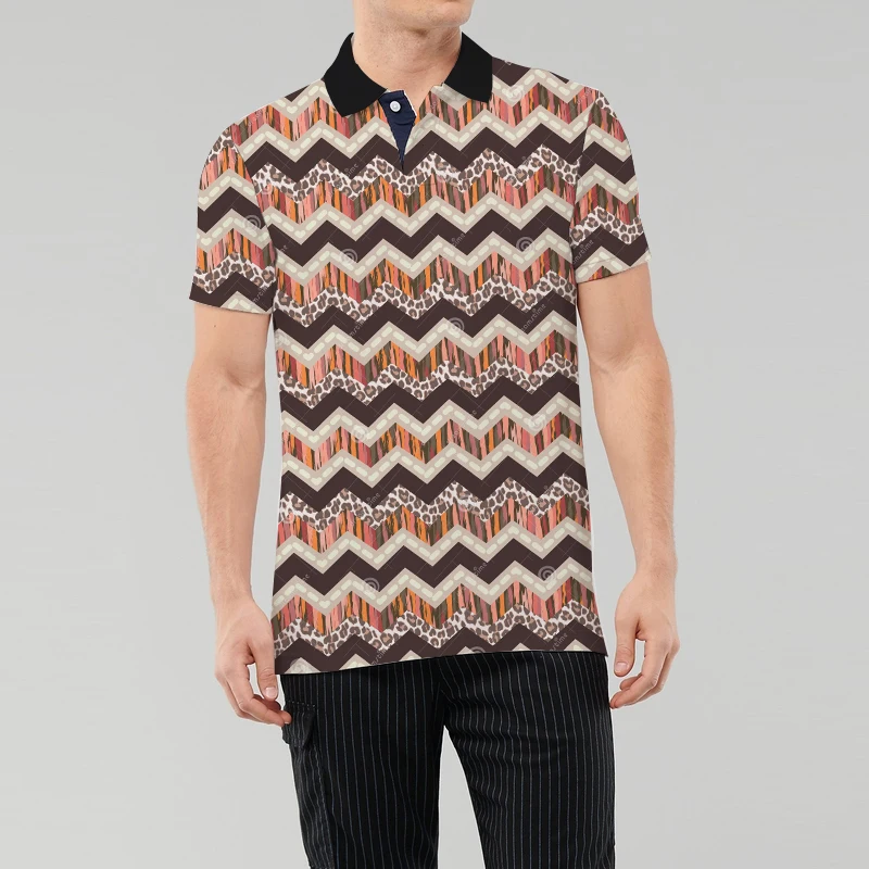 Винтажные треугольные волнистые линии Смешные леопардовые печати хлопковые