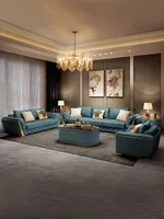 Modern luxury and comfortable sofa leather small room living room U-type furniture combination simple fashion style settee