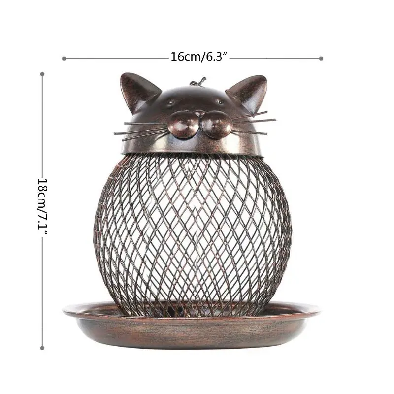 

Cat-shaped bird feeder cat-shaped retro handmade outdoor decoration