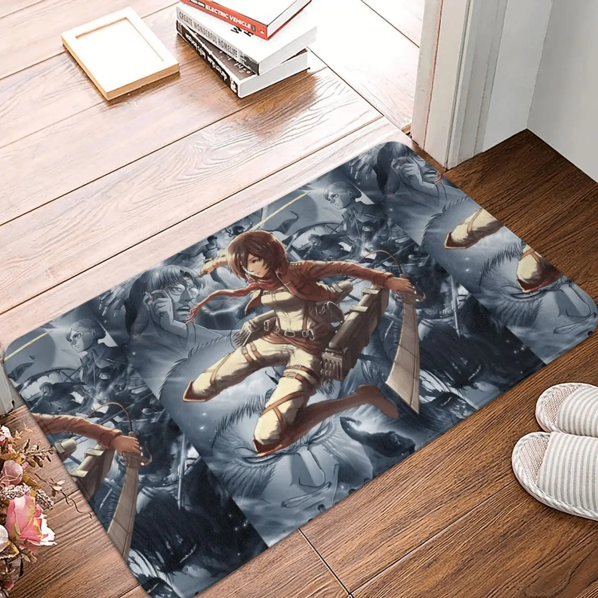 

Attack On Titan 180221 Polyester Doormat Rug carpet Mat Footpad Non-slip removalEntrance Kitchen Bedroom balcony Cartoon