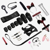 high end bdsm kitty sex toys bondage kitten set real leather cat lingerie nipple clamps collar kit paddle butt anal plug tail