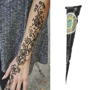 Краска для тела Mehndi 25 г, шишки черной хны, индийская татуировка хной, паста для временного тату, боди-арт, наклейка