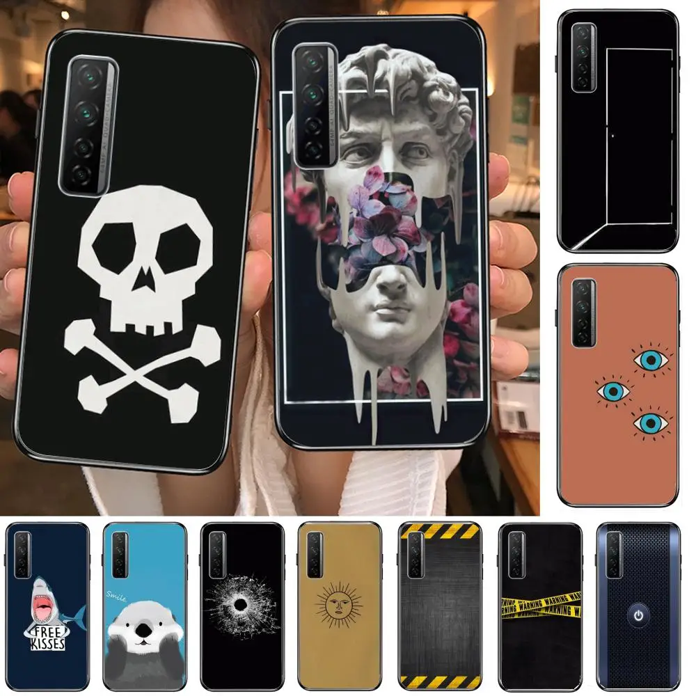 

Phone Case For Huawei Nova 2 3 4 5 6 7 8 SE i E Pro Lite Black Etui Coque Painting Hoesjes comic fashion personality unique