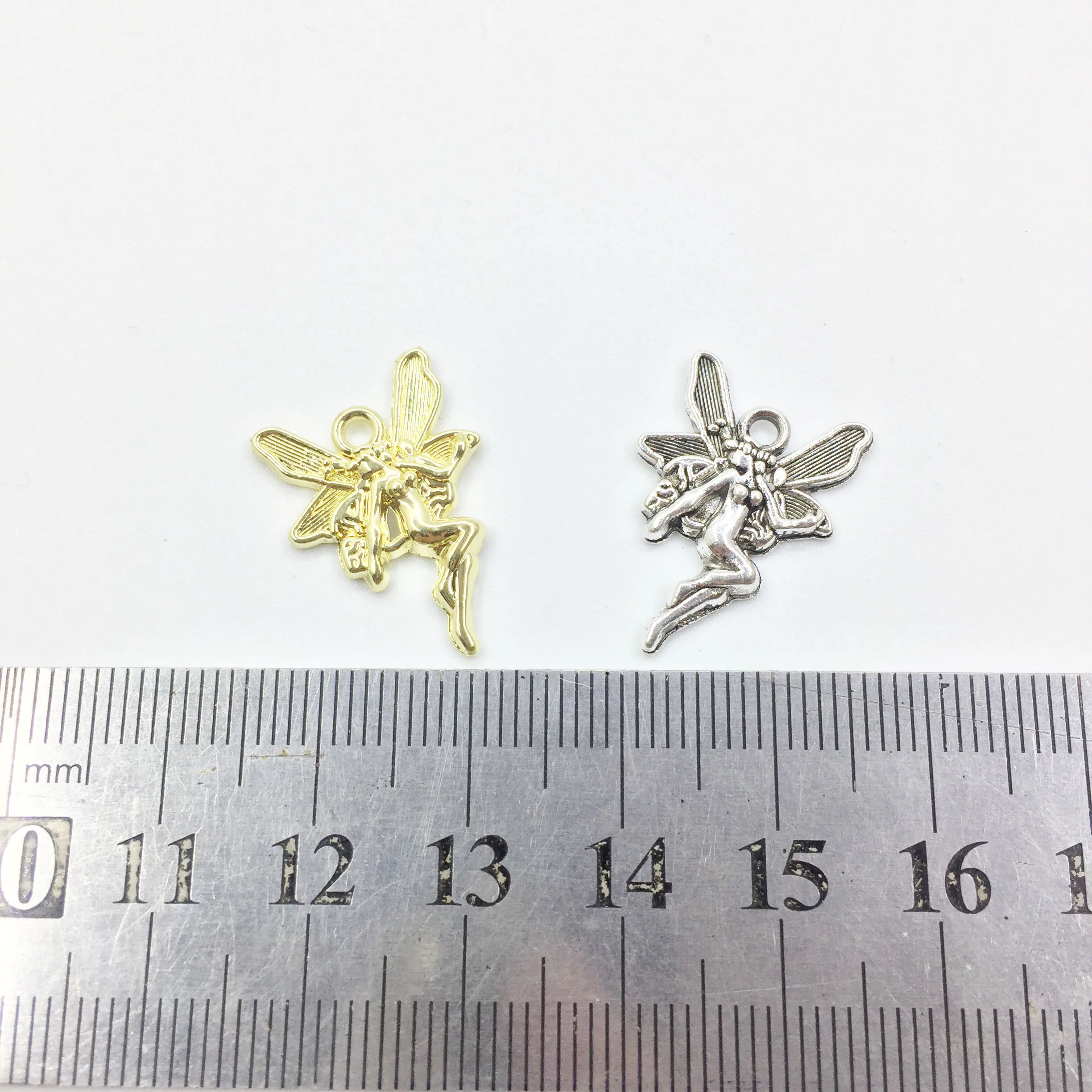 

Eruifa 20pcs 15*20mm Flower Fairy Charms Pendant necklace,earring jewelry DIY handmade Gold Lead/Nickle Free