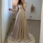Мусульманские Вечерние платья для женщин, строгие платья Дубая, шифоновые платья-трапеции для выпускного вечера, 2022
