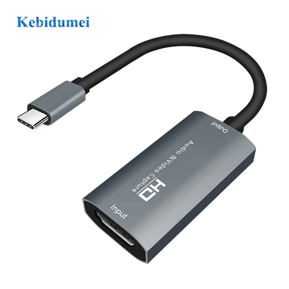 

HDMI-совместим с картой видеозахвата USB-C HD 1080P Type C до HD-MI, запись настольных игр потоковая трансляция в прямом эфире