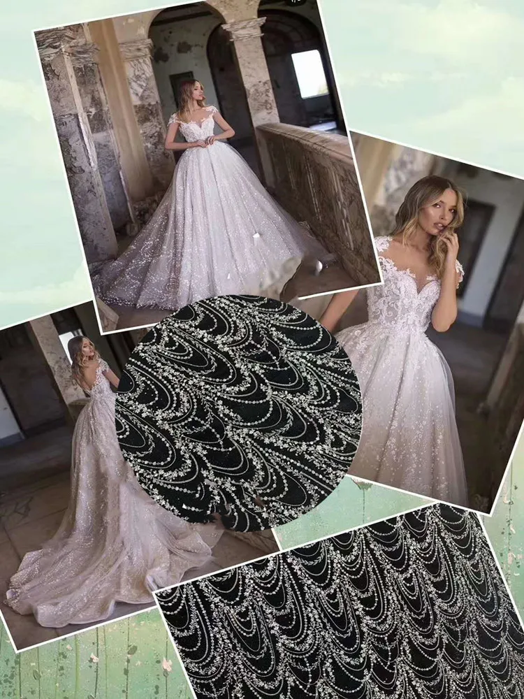 Классическое белое свадебное платье/ткань для вечернего платья блестящая ткань