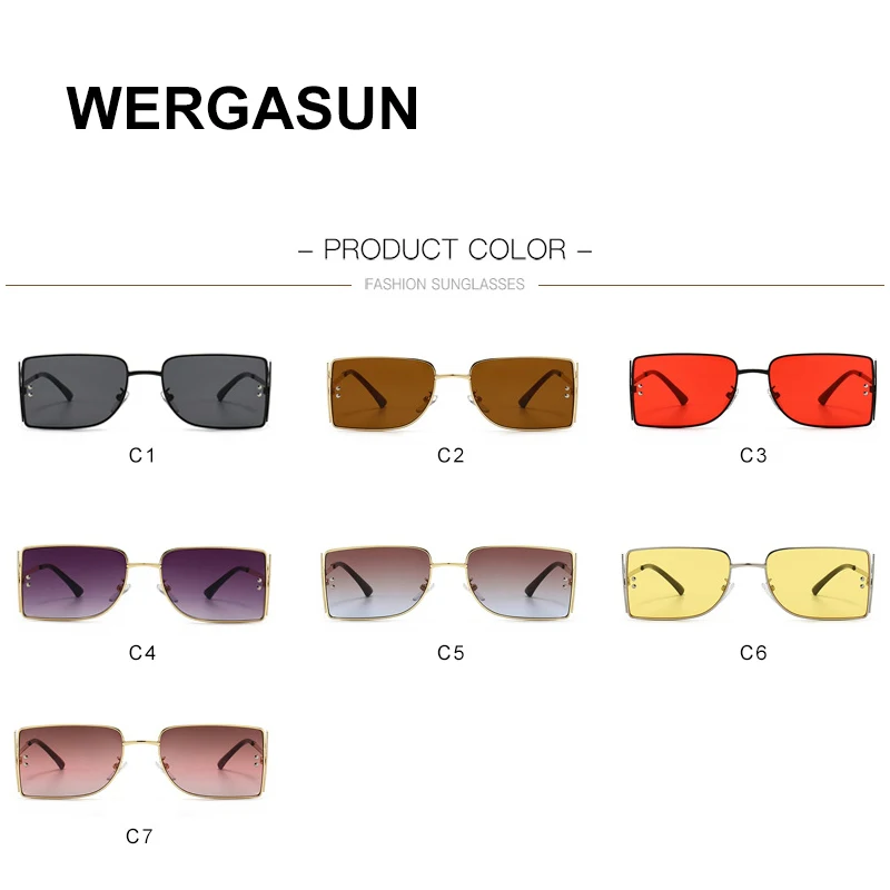 

WERGASUN Fashion European Trend Sunglasses Women Vintage Brand Design Ladies Lens Sun glasses For Women uv400