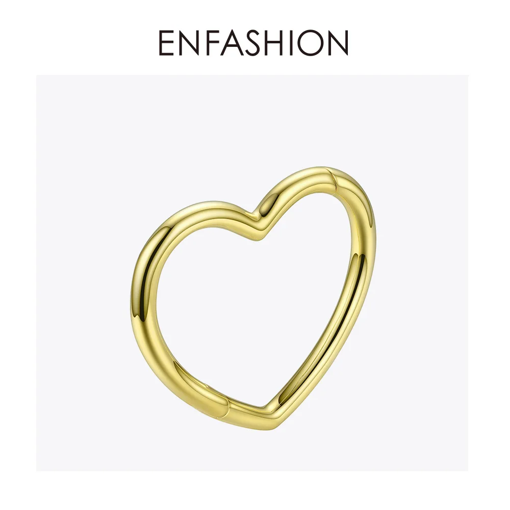 Yellow gold color ENFASHION Браслет-манжета в форме сердца для женщин, аксессуары золотого цвета, латунные браслеты, модное ювелирное изделие, подарки для друзей, Pulseira BC2006 - Окраска металла: Yellow gold color