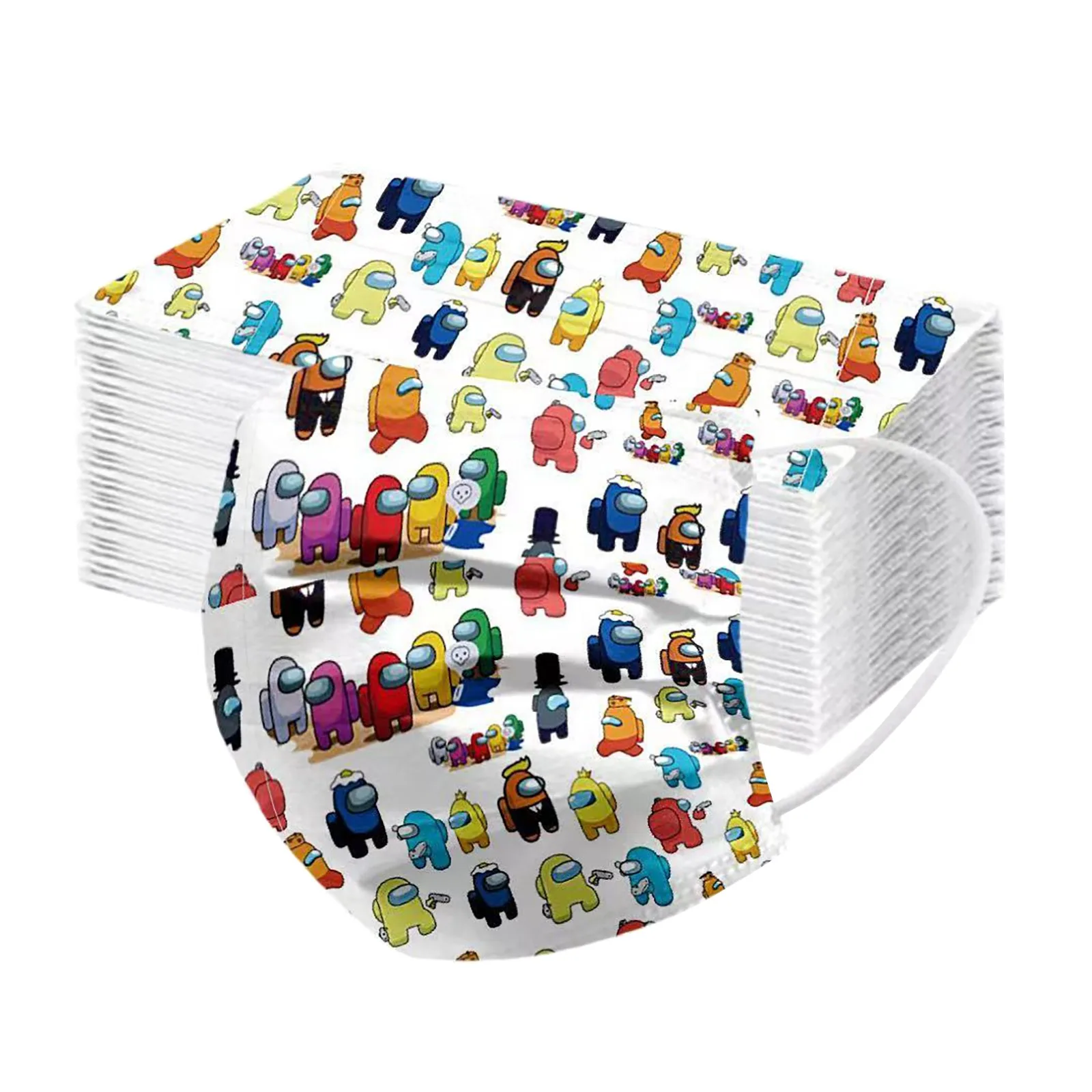 50 шт. маска от оборотня детская с принтом из спанлейса среди нас милая мультяшная